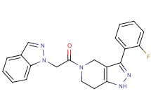 3-(2-fluorophenyl)-5-(1H-indazol-1-ylacetyl)-4,5,6,7-tetrahydro-1H-pyrazolo[4,3-c]pyridine