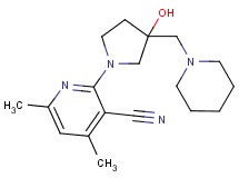 2-[3-hydroxy-3-(piperidin-1-ylmethyl)pyrrolidin-1-yl]-4,6-dimethylnicotinonitrile