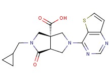 (3aS*,6aS*)-2-(cyclopropylmethyl)-1-oxo-5-thieno[3,2-d]pyrimidin-4-ylhexahydropyrrolo[3,4-c]pyrrole-3a(1H)-carboxylic acid