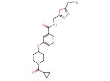 3-{[1-(cyclopropylcarbonyl)piperidin-4-yl]oxy}-N-[(5-ethyl-1,3,4-oxadiazol-2-yl)methyl]benzamide