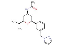 N-{(2R*,4R*,6S*)-2-isopropyl-6-[3-(1H-pyrazol-1-ylmethyl)phenyl]tetrahydro-2H-pyran-4-yl}acetamide