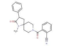 2-[(1-methyl-2-oxo-3-phenyl-1,8-diazaspiro[4.5]dec-8-yl)carbonyl]benzonitrile