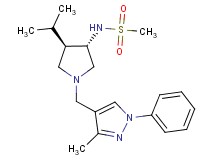 N-{(3S*,4R*)-4-isopropyl-1-[(3-methyl-1-phenyl-1H-pyrazol-4-yl)methyl]pyrrolidin-3-yl}methanesulfonamide