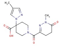 1-[(1-methyl-6-oxo-1,4,5,6-tetrahydropyridazin-3-yl)carbonyl]-4-(4-methyl-1H-pyrazol-1-yl)piperidine-4-carboxylic acid