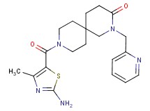 9-[(2-amino-4-methyl-1,3-thiazol-5-yl)carbonyl]-2-(pyridin-2-ylmethyl)-2,9-diazaspiro[5.5]undecan-3-one