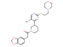 4-[2-({4-[1-(1,3-benzodioxol-5-ylacetyl)-3-piperidinyl]-5-methyl-2-pyrimidinyl}thio)ethyl]morpholine