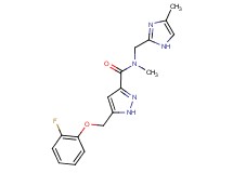 5-[(2-fluorophenoxy)methyl]-N-methyl-N-[(4-methyl-1H-imidazol-2-yl)methyl]-1H-pyrazole-3-carboxamide