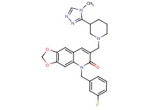 5-(3-fluorobenzyl)-7-{[3-(4-methyl-4H-1,2,4-triazol-3-yl)-1-piperidinyl]methyl}[1,3]dioxolo[4,5-g]quinolin-6(5H)-one