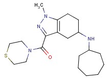 N-cycloheptyl-1-methyl-3-(4-thiomorpholinylcarbonyl)-4,5,6,7-tetrahydro-1H-indazol-5-amine