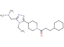 ({5-[1-(3-cyclohexylpropanoyl)piperidin-4-yl]-4-ethyl-4H-1,2,4-triazol-3-yl}methyl)dimethylamine