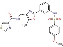 N-{[2-(3-{[(4-methoxyphenyl)sulfonyl]amino}phenyl)-5-methyl-1,3-oxazol-4-yl]methyl}-1,3-thiazole-4-carboxamide
