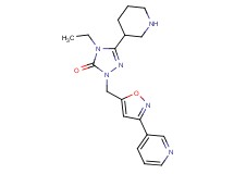 4-ethyl-5-(3-piperidinyl)-2-{[3-(3-pyridinyl)-5-isoxazolyl]methyl}-2,4-dihydro-3H-1,2,4-triazol-3-one hydrochloride