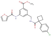 methyl 3-[({[1-(4-chlorophenyl)cyclobutyl]carbonyl}amino)methyl]-5-(2-furoylamino)benzoate