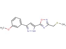 5-[3-(3-methoxyphenyl)-1H-pyrazol-5-yl]-3-[(methylthio)methyl]-1,2,4-oxadiazole