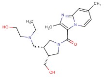 2-[{[(3R*,4R*)-1-[(2,7-dimethylimidazo[1,2-a]pyridin-3-yl)carbonyl]-4-(hydroxymethyl)pyrrolidin-3-yl]methyl}(ethyl)amino]ethanol