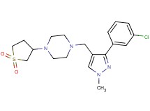 1-{[3-(3-chlorophenyl)-1-methyl-1H-pyrazol-4-yl]methyl}-4-(1,1-dioxidotetrahydro-3-thienyl)piperazine