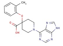 4-(2-methylphenoxy)-1-(9H-purin-6-yl)piperidine-4-carboxylic acid