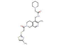 N-[(3-methyl-7-{[(4-methyl-1,3-thiazol-2-yl)thio]acetyl}-5,6,7,8-tetrahydro-2,7-naphthyridin-4-yl)methyl]-2-(1-piperidinyl)acetamide