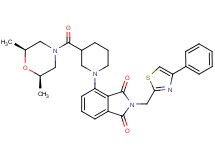 4-(3-{[(2R*,6S*)-2,6-dimethyl-4-morpholinyl]carbonyl}-1-piperidinyl)-2-[(4-phenyl-1,3-thiazol-2-yl)methyl]-1H-isoindole-1,3(2H)-dione