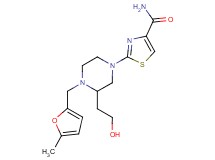 2-{3-(2-hydroxyethyl)-4-[(5-methyl-2-furyl)methyl]-1-piperazinyl}-1,3-thiazole-4-carboxamide