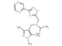 N-{[3-(2-pyrazinyl)-1,2,4-oxadiazol-5-yl]methyl}-N-[(1,3,5-trimethyl-1H-pyrazol-4-yl)methyl]-2-propanamine