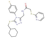 N-{[5-[(cyclohexylmethyl)thio]-4-(4-fluorophenyl)-4H-1,2,4-triazol-3-yl]methyl}-2-(2-pyridinylthio)acetamide