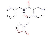 1-[(2-oxo-1,3-oxazolidin-3-yl)acetyl]-N-(2-pyridinylmethyl)-2-piperazinecarboxamide