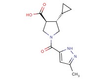 (3S*,4S*)-4-cyclopropyl-1-[(3-methyl-1H-pyrazol-5-yl)carbonyl]-3-pyrrolidinecarboxylic acid