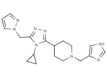 4-[4-cyclopropyl-5-(1H-pyrazol-1-ylmethyl)-4H-1,2,4-triazol-3-yl]-1-(1H-imidazol-4-ylmethyl)piperidine