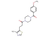 1-(4-methoxybenzoyl)-4-[3-(4-methyl-1,3-thiazol-5-yl)propanoyl]piperazine