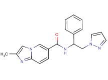 2-methyl-N-[1-phenyl-2-(1H-pyrazol-1-yl)ethyl]imidazo[1,2-a]pyridine-6-carboxamide