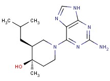 (3S*,4R*)-1-(2-amino-9H-purin-6-yl)-3-isobutyl-4-methylpiperidin-4-ol