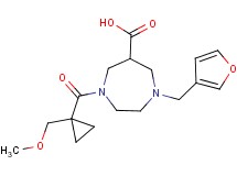 1-(3-furylmethyl)-4-{[1-(methoxymethyl)cyclopropyl]carbonyl}-1,4-diazepane-6-carboxylic acid