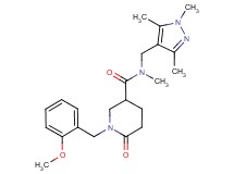 1-(2-methoxybenzyl)-N-methyl-6-oxo-N-[(1,3,5-trimethyl-1H-pyrazol-4-yl)methyl]-3-piperidinecarboxamide