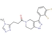 3-(2,3-difluorophenyl)-5-[3-(4-methyl-4H-1,2,4-triazol-3-yl)propanoyl]-4,5,6,7-tetrahydro-1H-pyrazolo[4,3-c]pyridine