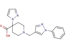 1-[(1-phenyl-1H-pyrazol-4-yl)methyl]-4-(1H-pyrazol-1-yl)piperidine-4-carboxylic acid
