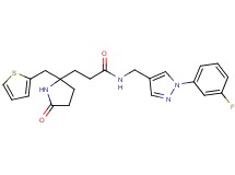 N-{[1-(3-fluorophenyl)-1H-pyrazol-4-yl]methyl}-3-[5-oxo-2-(2-thienylmethyl)-2-pyrrolidinyl]propanamide