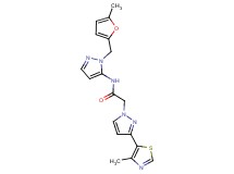 N-{1-[(5-methyl-2-furyl)methyl]-1H-pyrazol-5-yl}-2-[3-(4-methyl-1,3-thiazol-5-yl)-1H-pyrazol-1-yl]acetamide