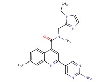 2-(2-aminopyrimidin-5-yl)-N-[(1-ethyl-1H-imidazol-2-yl)methyl]-N,7-dimethylquinoline-4-carboxamide