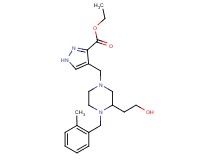 ethyl 4-{[3-(2-hydroxyethyl)-4-(2-methylbenzyl)-1-piperazinyl]methyl}-1H-pyrazole-3-carboxylate
