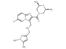 1-(6-chloro-2-{[(2R*,6S*)-2,6-dimethyl-4-morpholinyl]carbonyl}imidazo[1,2-a]pyridin-3-yl)-N-[(1,5-dimethyl-1H-pyrazol-3-yl)methyl]methanamine