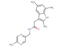 N-[(5-methylpyrazin-2-yl)methyl]-2-(2,5,7-trimethyl-1H-indol-3-yl)acetamide
