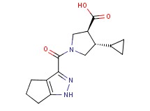 (3S*,4S*)-4-cyclopropyl-1-(1,4,5,6-tetrahydrocyclopenta[c]pyrazol-3-ylcarbonyl)pyrrolidine-3-carboxylic acid