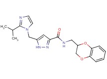 N-(2,3-dihydro-1,4-benzodioxin-2-ylmethyl)-5-[(2-isopropyl-1H-imidazol-1-yl)methyl]-1H-pyrazole-3-carboxamide
