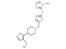 4-(4-ethyl-1H-pyrazol-5-yl)-1-({5-[(4-methyl-4H-1,2,4-triazol-3-yl)thio]-2-furyl}methyl)piperidine