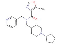 N-[(1-cyclopentylpiperidin-4-yl)methyl]-5-methyl-N-(pyridin-3-ylmethyl)-1,3-oxazole-4-carboxamide