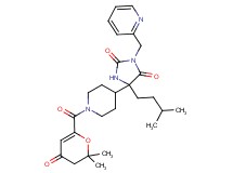 5-{1-[(2,2-dimethyl-4-oxo-3,4-dihydro-2H-pyran-6-yl)carbonyl]-4-piperidinyl}-5-(3-methylbutyl)-3-(2-pyridinylmethyl)-2,4-imidazolidinedione