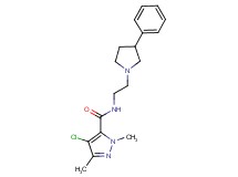 4-chloro-1,3-dimethyl-N-[2-(3-phenylpyrrolidin-1-yl)ethyl]-1H-pyrazole-5-carboxamide