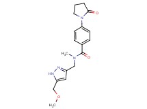 N-{[5-(methoxymethyl)-1H-pyrazol-3-yl]methyl}-N-methyl-4-(2-oxopyrrolidin-1-yl)benzamide
