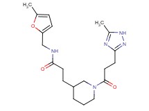 N-[(5-methyl-2-furyl)methyl]-3-{1-[3-(5-methyl-1H-1,2,4-triazol-3-yl)propanoyl]piperidin-3-yl}propanamide